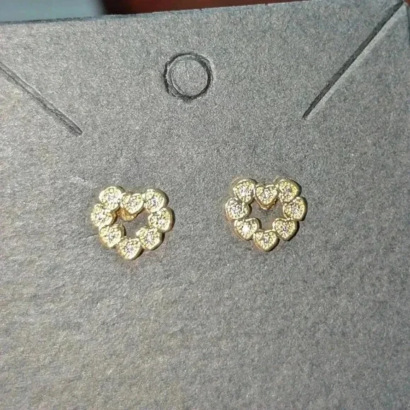 3/$30 14k Gold Plated Heart Earrings - Picture 3 of 4